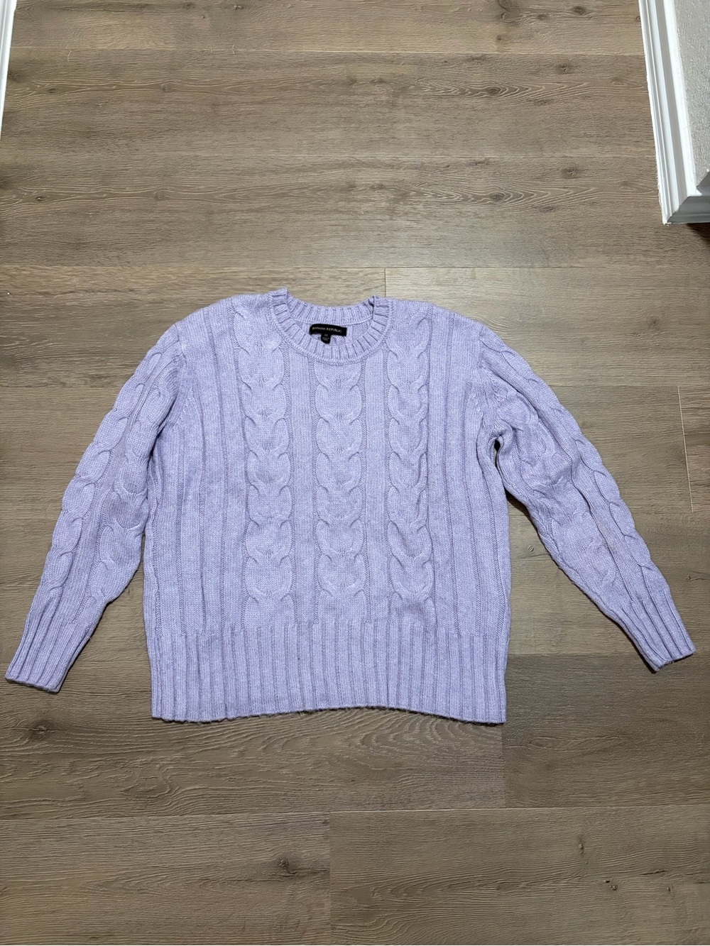 Banana Republic Lavender Cable Crewneck Sweater